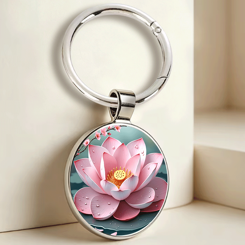 Zen Lotus Theme Keychain